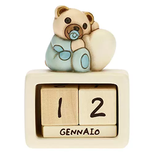 THUN Calendario perpetuo da Tavolo in Ceramica Nascita Bimbo