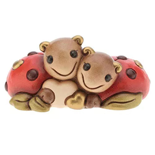THUN - Coppia coccinelle mini con cuore - Ceramica - h 6 cm - Linea I Classici