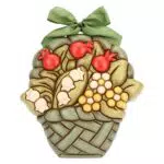 THUN - Formella Sagomata con Cesto di Fiori - Accessori per la Casa - Linea I Classici - Formato Grande - Ceramica - 24 x 4