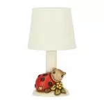 THUN - Lampada da Comodino Bianca con Coccinella Portafortuna - Ceramica - Linea Autunno