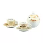 THUN - Set 2 tazzine caffè e zuccheriera Crème