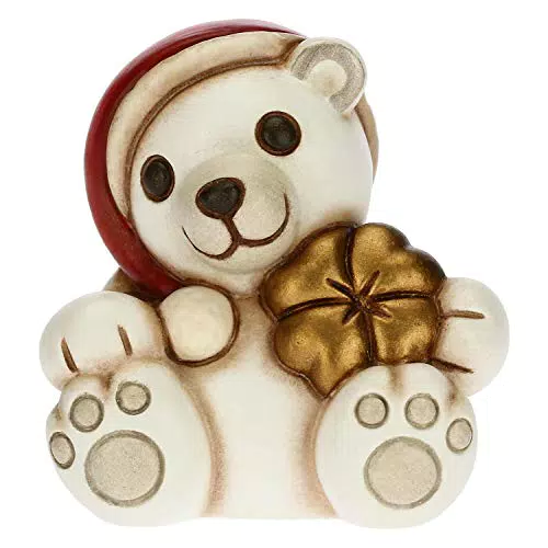 THUN - Soprammobile Orso Polare Natalizio Portafortuna - Accessori per la Casa da Collezionare - Linea Un Pensiero Felice - Formato Mini - Ceramica -5