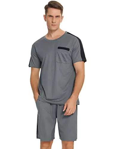 Ticioeke Tuta Uomo Completa Tuta Estiva con Tasche Divise Calcio Uomo e Tuta Ginnastica Uomo Completo Palestra con Coulisse