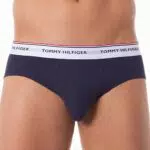 Tommy Hilfiger 3 Pack Slip Brief, Multi/Peacoat, M Uomo