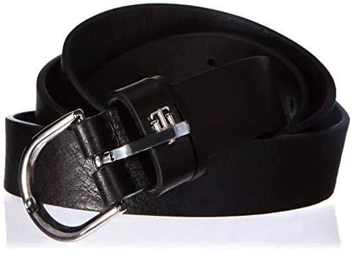 Tommy Hilfiger TH Timeless Belt 2.5 Cintura, Black, 90 Donna