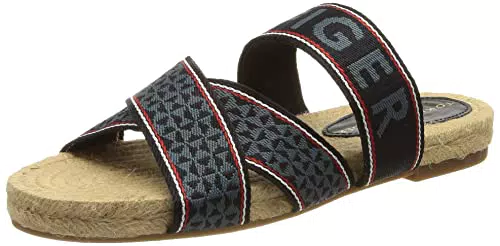 Tommy Hilfiger Tommy Webbing Flat Espadrille, Sandali Bassi Donna