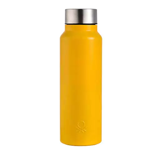 UNITED COLORS OF BENETTON. Water Bottle 750ML SS Yellow Rainbow BE Bottigliatainless Steel