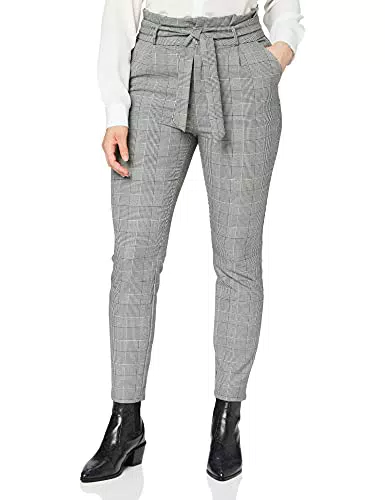 Vero Moda VMEVA HR Loose Paperbag Check P GA Noos Pantaloni