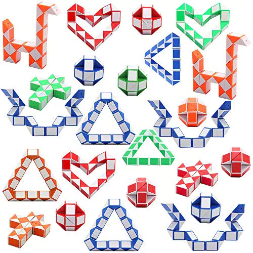Viccess 24 Pack Mini Cubo di Serpente Giocattolo Magico Serpente Cubi velocità Magici Serpente Magico Twist Puzzle per Bambini Festa Sacchetto di Riempimento