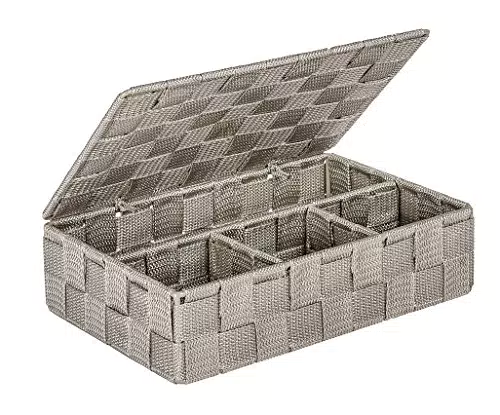 WENKO Organizzatore piccolo con coperchio, colore tortora