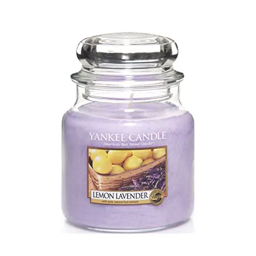 Yankee Candle Candela profumata in giara media, Lavanda al limone