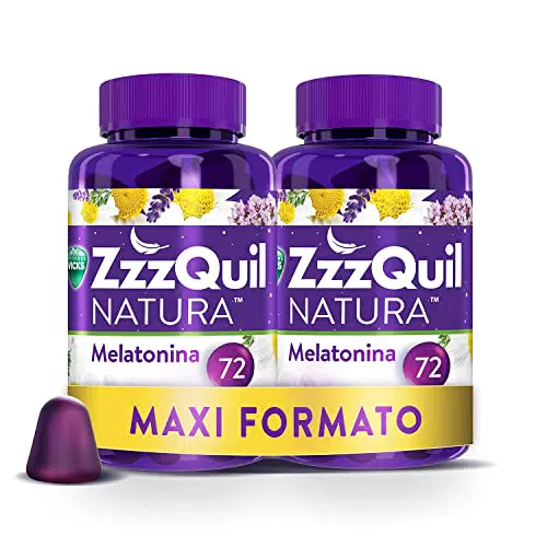 ZzzQuil Natura, Melatonina Per Dormire, 144 caramelle gommose, Gusto Frutti di Bosco