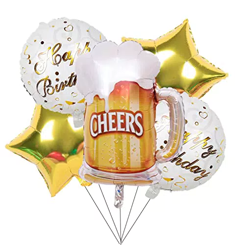 5pcs Palloncino in Alluminio, Bicchiere Vino Forma Palloncini