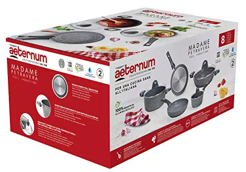 Aeternum, Madame Petravera 3.0, Batteria 8 pezzi, 2 padelle 20-24 cm