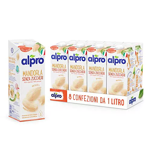 ALPRO SENZA ZUCCHERI, Bevanda alla MANDORLA, 100% vegetale con vitamine B2