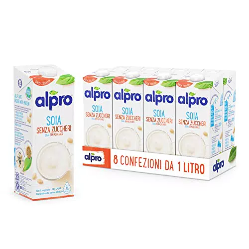 ALPRO SENZA ZUCCHERI, Bevanda alla SOIA, 100% vegetale con vitamine B2