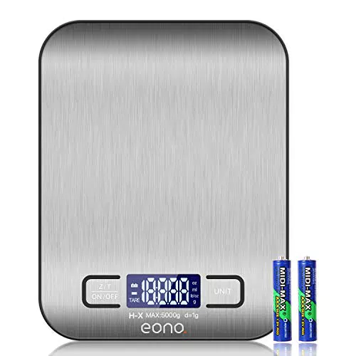 Amazon Brand Eono Bilancia digitale da cucina, in acciaio inossidabile