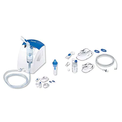 Beurer IH 26 Inalatore per Aerosol con Doccia Nasale e Accessori Completi Inclusi + Beurer kit di accessori YEAR PACK per inalatore IH 21/IH25/IH26