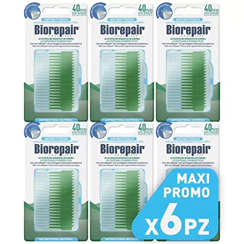 Biorepair, 40 Scovolini Monouso in Gomma con MicroRepair