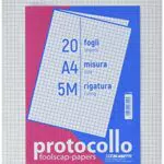 Blasetti - confezione da 20 fogli protocollo - quadretti 5M