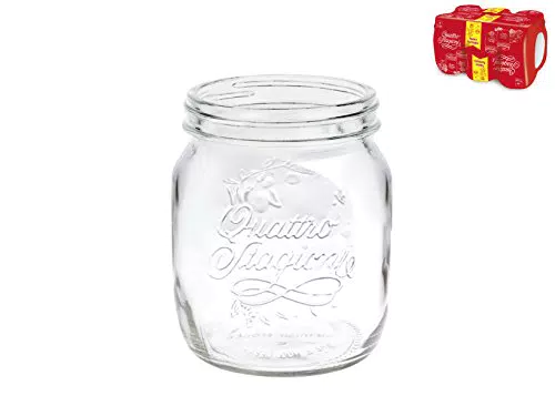 Bormioli Vaso Barattolo Vetro Quattro Stagioni Vaso 0.7 Cf. 6 Pezzi