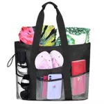 Borsa Mare Donna Rete Grande - Borse da Spiaggia Impermeabile Estive Shopper Tracolla Tote Bag per Viaggio Shopping Mare Picnic et