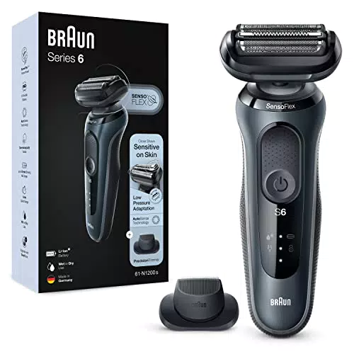 Braun Series 6 Rasoio Elettrico Barba, Rifinitore Di Precisione EasyClickensoFlex