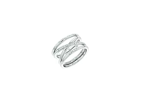 Calvin Klein Anelli da Donna Collezione Minimal Linear Rings con Cristalli