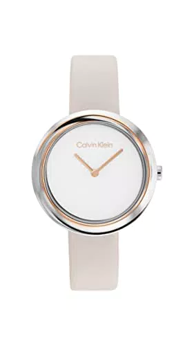 Calvin Klein Women's Analog Quartz Watch with Leather Strap 25200094