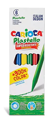 CARIOCA Plastello, Pastelli a Cera Lavabili per Bambini