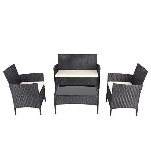 Chicreat Set lounge in polyrattan per interni ed esterni
