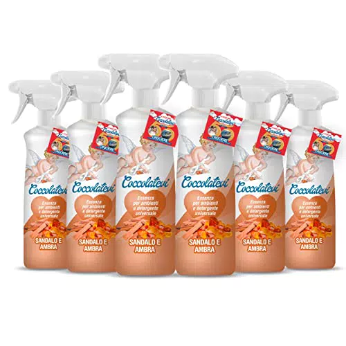 COCCOLATEVI Essenza per Ambienti Sandalo e Ambra 750 ml X 6 Profumatore per Ambienti