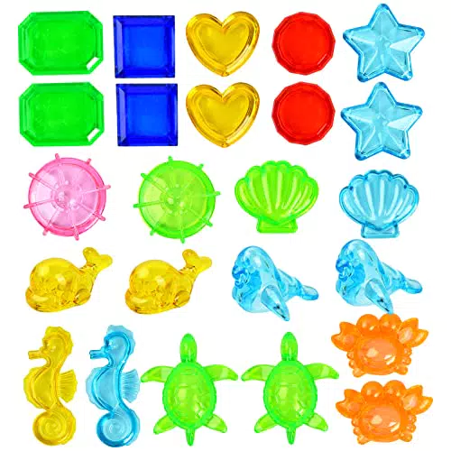 Cozlly 24 Pezzi Giocattoli da Immersione, Acriliche Immersioni Gemme Set