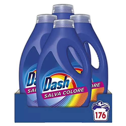 Dash Detersivo Lavatrice Liquido, 176 Lavaggi, Salva Colore