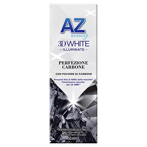 Dentifricio AZ 3D White Perfezione Carbone, con Azione Sbiancante Denti Professionale