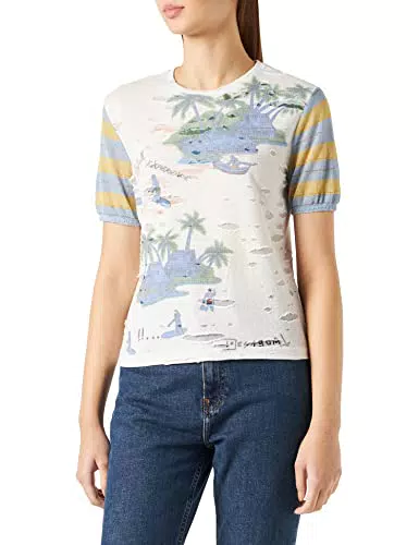Desigual TS_Hawai T-Shirt, White, M da Donna