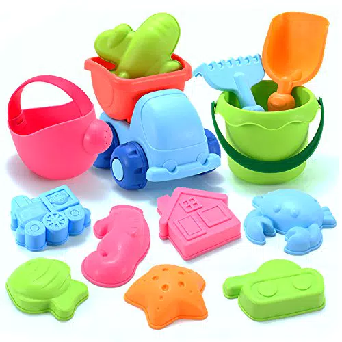 Dreamon Giocattoli da Spiaggia con Borsa a Rete Spiaggia di Sabbia Giocattoli Set Giochi Sabbia per i Bambini Babies