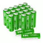 EBL 20 pcs 1.2V AA Ni-MH Batterie Ricaricabili da 1100mAh