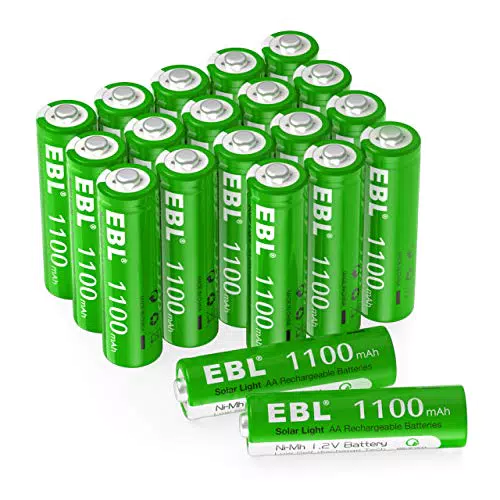 EBL 20 pcs 1.2V AA Ni-MH Batterie Ricaricabili da 1100mAh