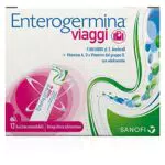 Enterogermina Viaggi, Integratore Alimentare per Regolarità Intestinale con Probiotici e Vitamina A, 12 Bustine Gusto Fragola