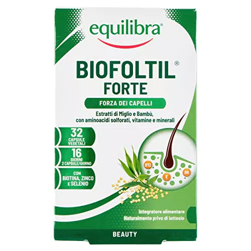 Equilibra Integratori Alimentari, Biofoltil Forte, Integratore per il Benessere di Capelli e Unghie