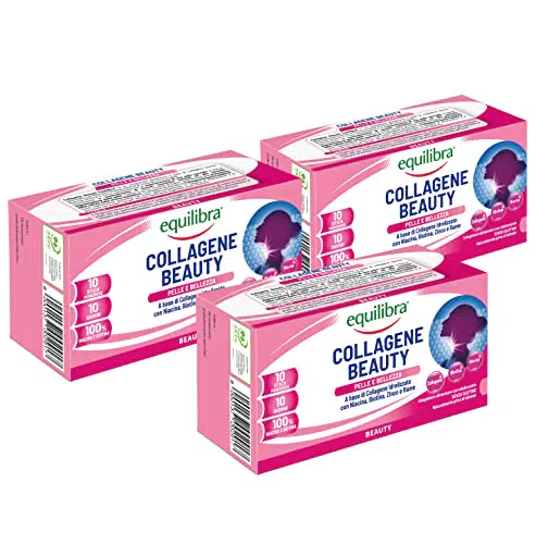 Equilibra Integratori Alimentari, Collagene Beauty, Integratore per la Pigmentazione della Pelle a Base di Collagene Idrolizzato