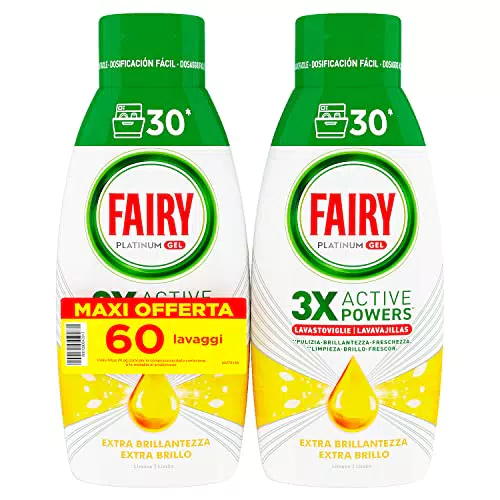 Fairy Detersivo Lavastoviglie Gel Liquido, 60 Lavaggi
