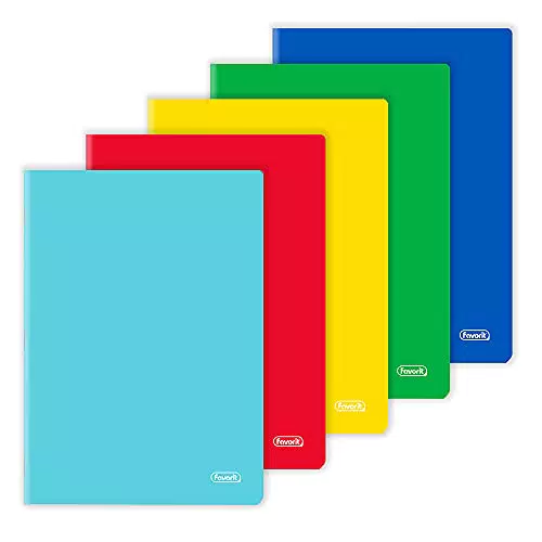 Favorit Quaderni A4, Copertina Monocolore, Rigatura Quadretti 5mm