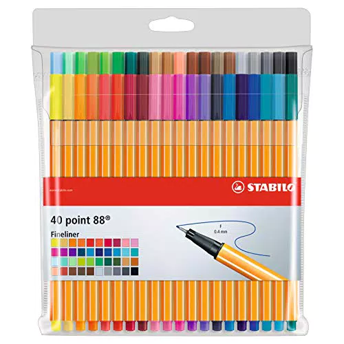 Fineliner - STABILO point 88 - Astuccio da 40 - Colori assortiti