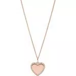 Fossil JF03362791 collana donna cuore acciaio inossidabile in oro rosa zirconia 50 cm