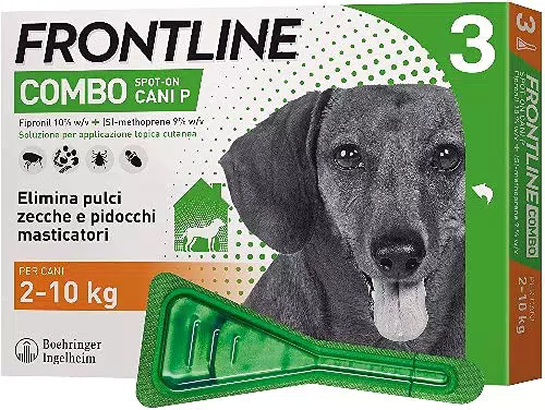 FRONTLINE Combo, 3 Pipette, Cane Taglia S, Antiparassitario per Cani e Cuccioli di Lunga Durata