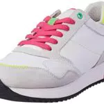 Geox D DORALEA, Scarpe da Ginnastica Donna, White/FLUOFUCHSIA