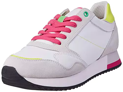 Geox D DORALEA, Scarpe da Ginnastica Donna, White/FLUOFUCHSIA