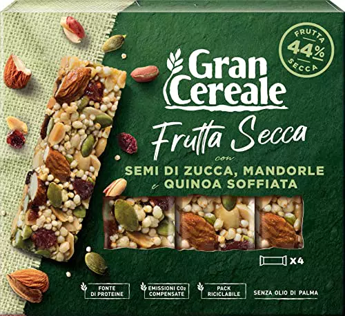 Gran Cereale Barrette con Frutta Secca Semi di Zucca e Quinoa Soffiata